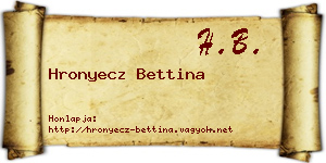 Hronyecz Bettina névjegykártya